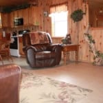 Moose Lodge - Living room and open kitchen.